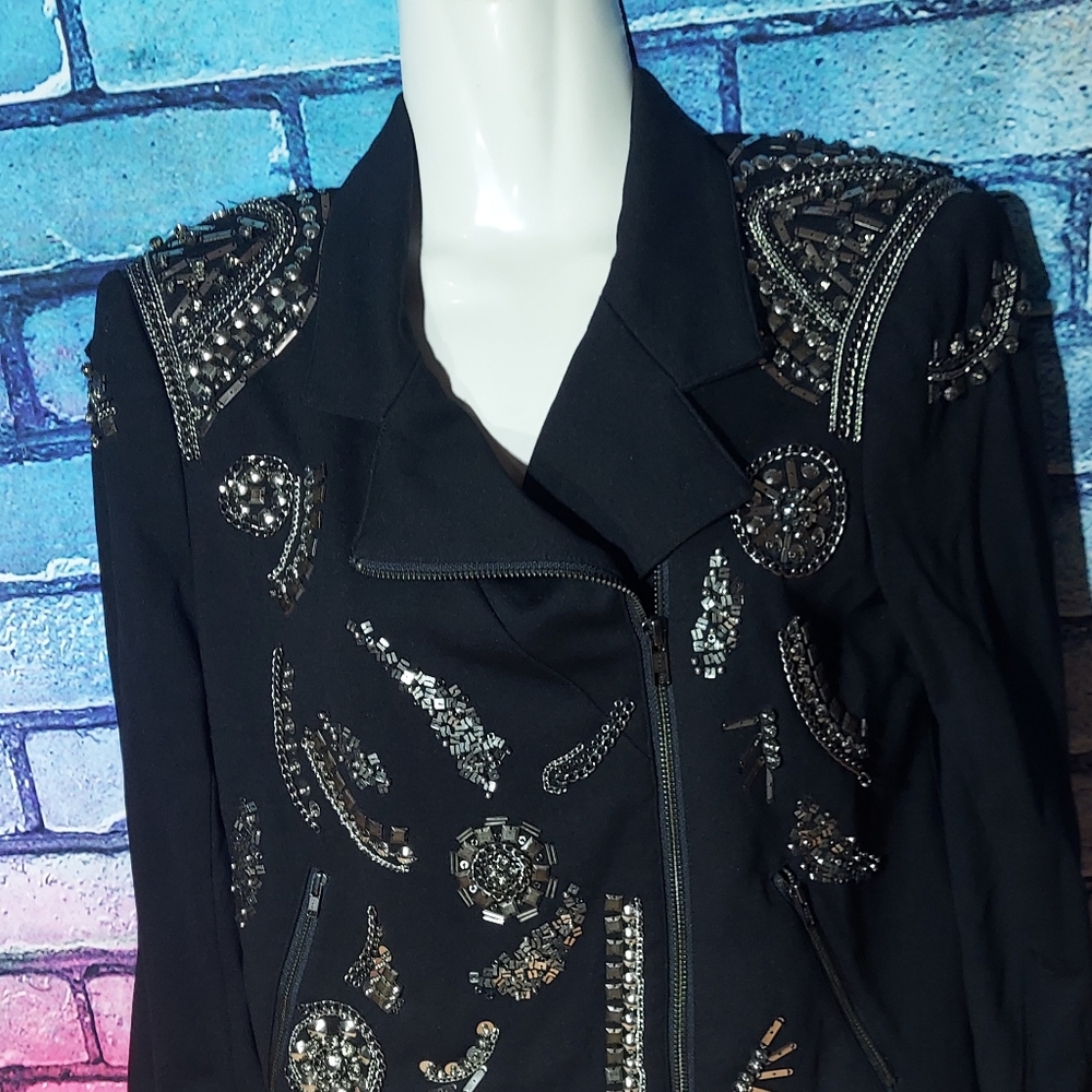 Blazer shiny zip La RokLuxe